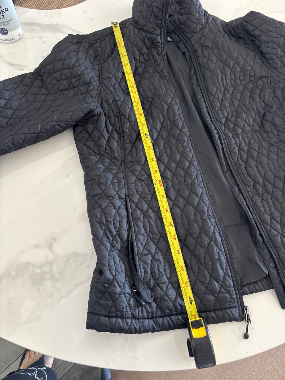 Lands' End Black Quilted Zip-Up Puffer Jacket